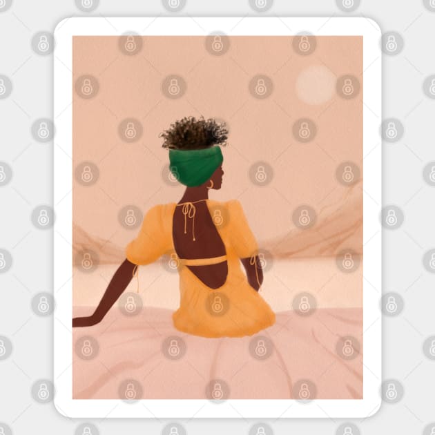 African Woman Boho Art Sticker by Trippycollage